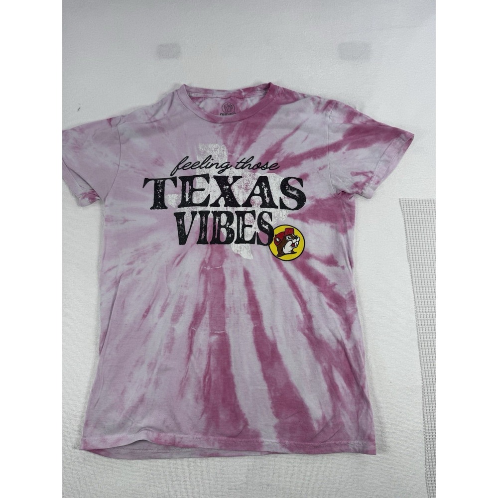 Buc-ee’s Feeling Those Texas Vibes Pink Tie Dye Graphic T-Shirt Women’s S